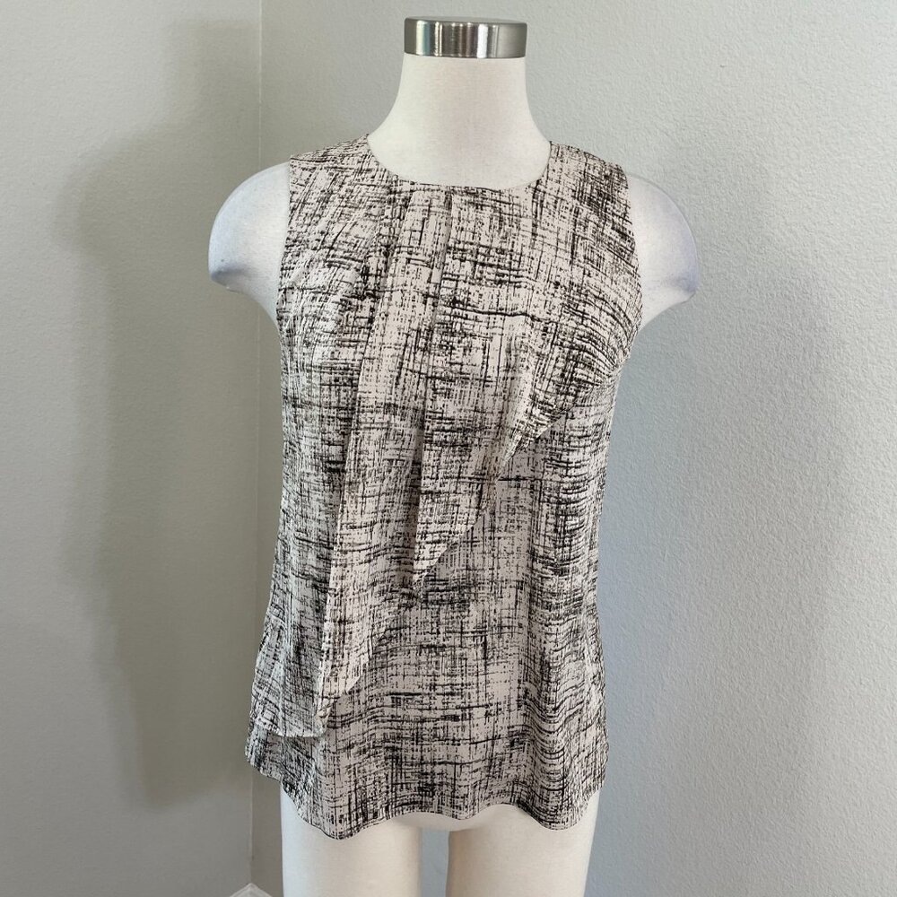 NEW $78 Ann Taylor Womens 4 Petite Pleated Blouse Sleeveless‎ Shirt Top Office